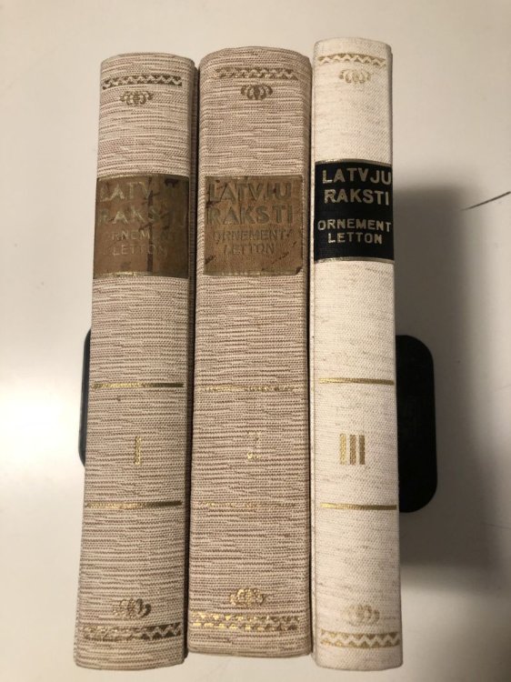 Latvju Raksti Ornament Letton Vols I, II, III.
