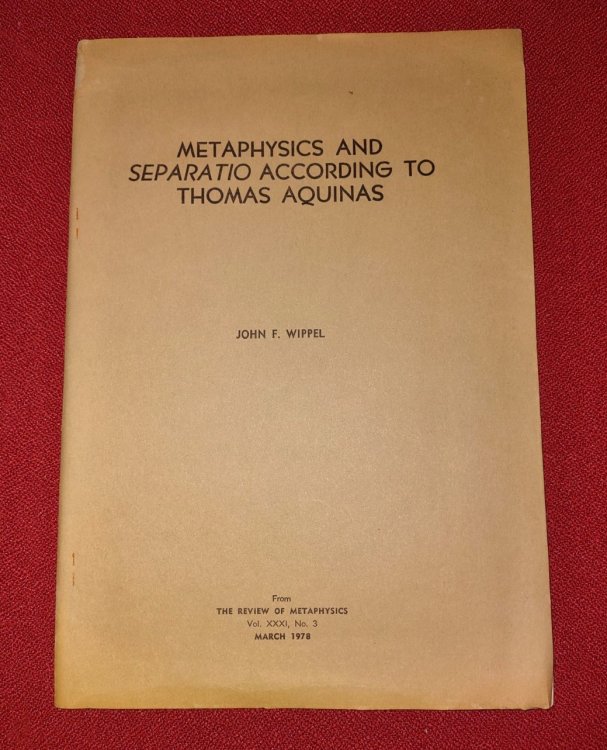Metaphysics and Separatio According to Thomas Aquinas