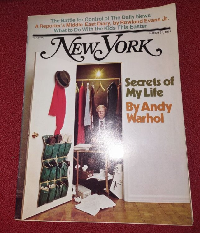 NEW YORK Magazine March 31, 1975 Secrets of My Life by ANDY WARHOL