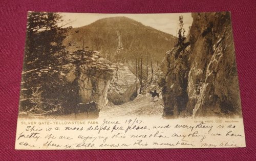 Silver Gate - Yellowstone Park Postcard 1907 UDB