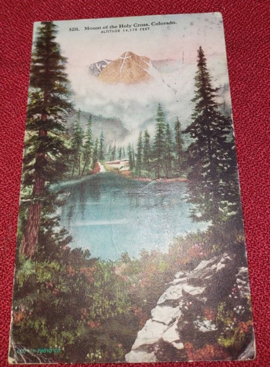 Mount of the Holy Cross, Colorado - Colour lithograph Postcard Altitude 14,176 Feet