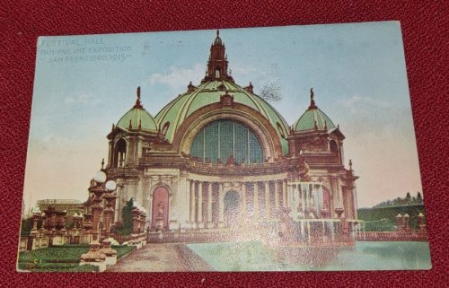 Festival Hall - Panama Pacific Exposition, San Francisco 1915 - Colour lithograph Postcard