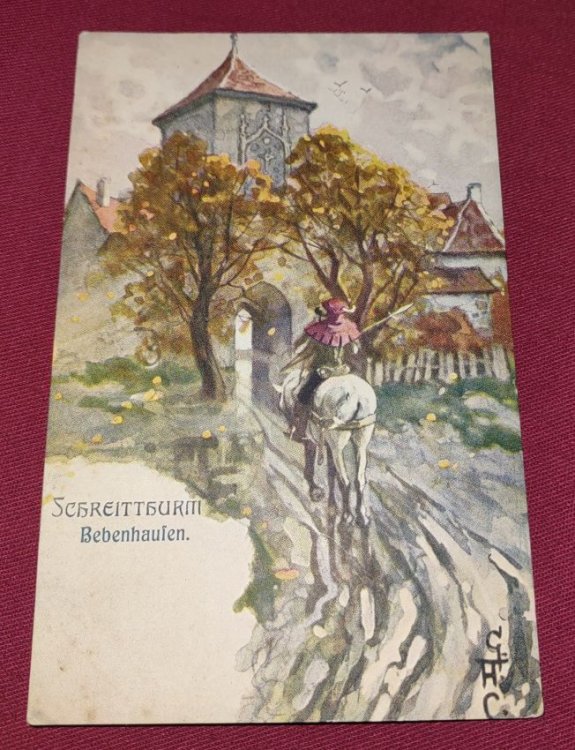 Schreitthurm Bebenhausen - UDB colour lithograph Postcard