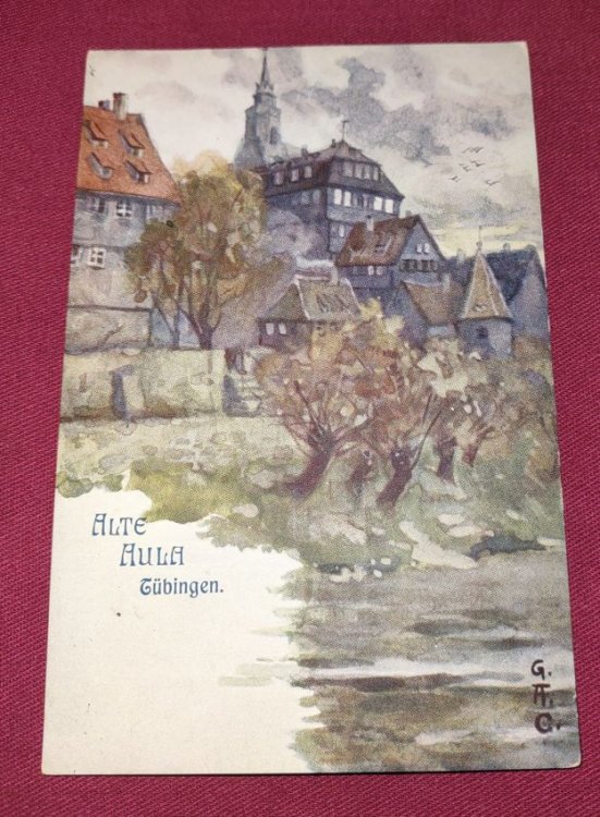 Alte Aula, Tubingen - UDB colour lithograph Postcard