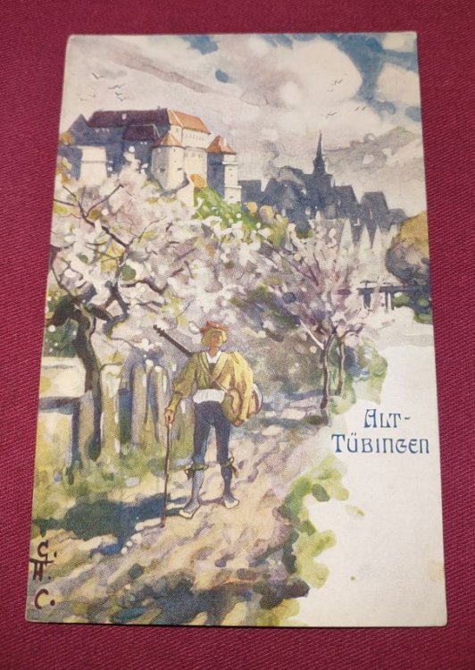 Alte-Tubingen - UDB colour lithograph Postcard