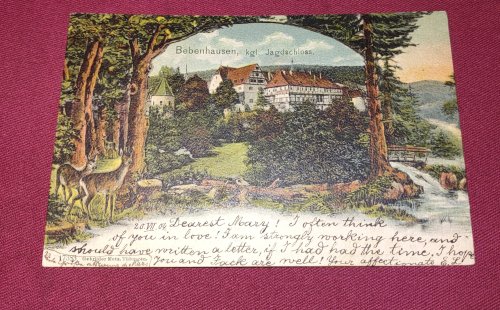 Bebenhausen, kgl. Jagdschloss. - UDB colour lithograph Postcard