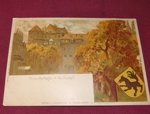 Schlossplatz in Stuttgart - UDB colour lithograph Postcard