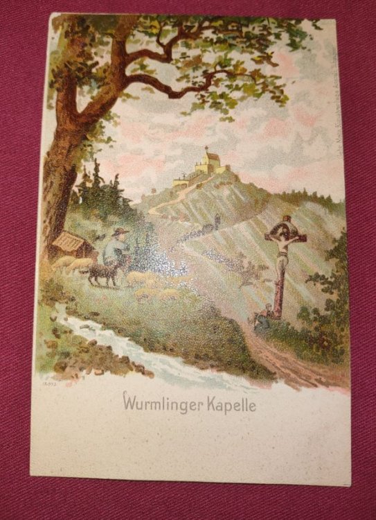 Wurmlinger Kapelle - UDB colour lithograph Postcard
