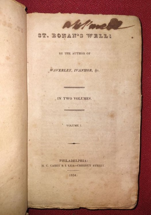 ST. RONAN'S WELL - By the Author of Waverley, Ivanhoe, &c. in Two Volumes