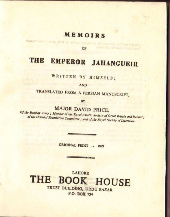 Image for Memoirs of The Emperor Jahangueir Memoirs of The Emperor Jahangueir