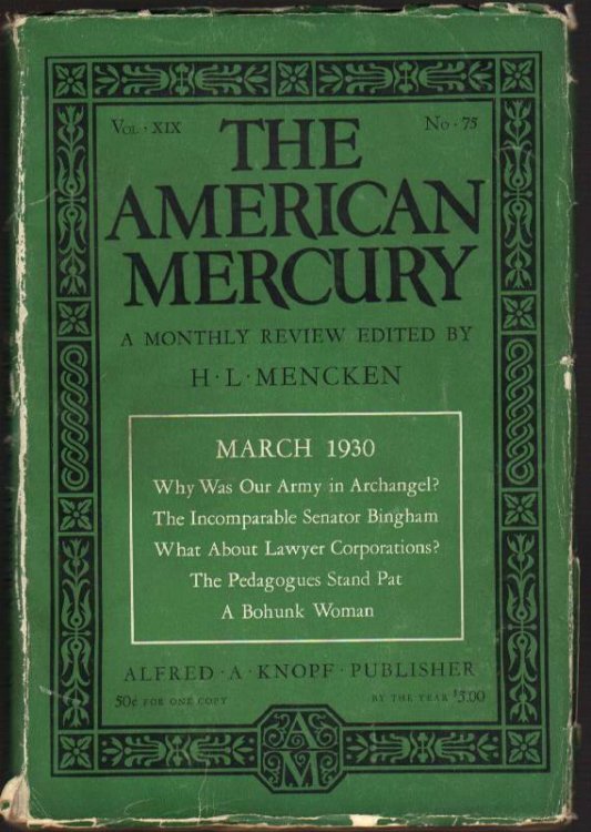 Image for The American Mercury: A Monthly Review: Vol. XIX, March 1930, No. 75 The American Mercury: A Monthly Review: Vol. XIX, March 1930, No. 75