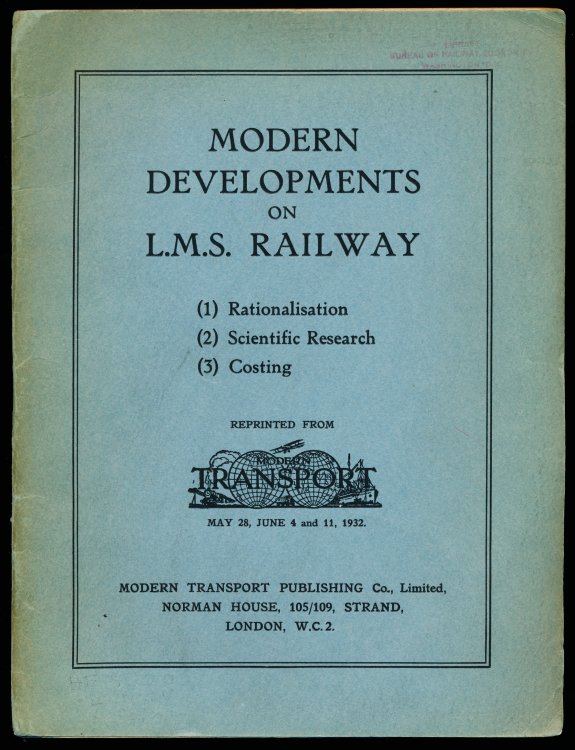 MODERN DEVELOPMENTS ON L.M.S. RAILWAY