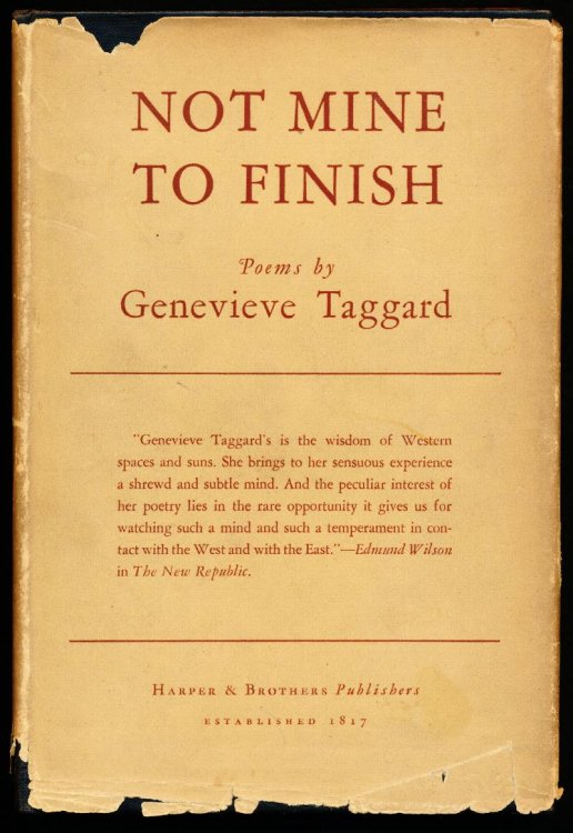NOT MINE TO FINISH. Poems 1928-1934