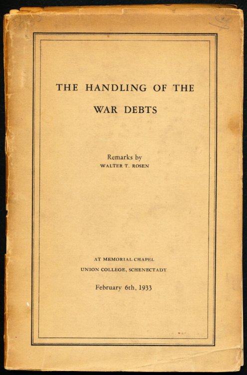 THE HANDLING OF THE WAR DEBTS