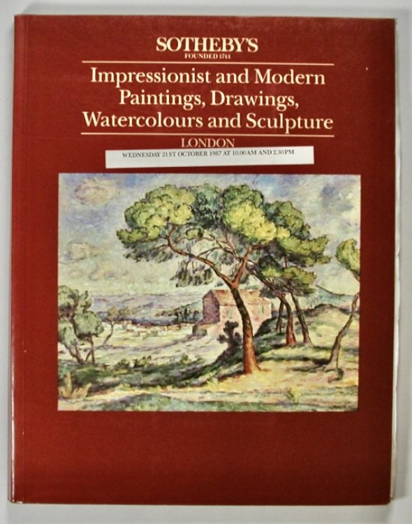 Impressionist and Modern Paintings, Drawings, Watercolours and Sculpture. October 21st, 1987.
