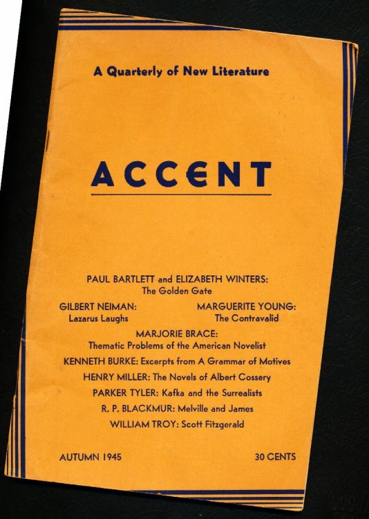 ACCENT. A Quarterly of New Literature, Autumn 1945, Vol. 6, No. 1