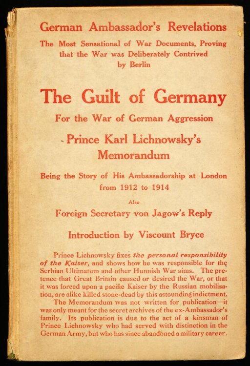 THE GUILT OF GERMANY. For the War of German Aggression.