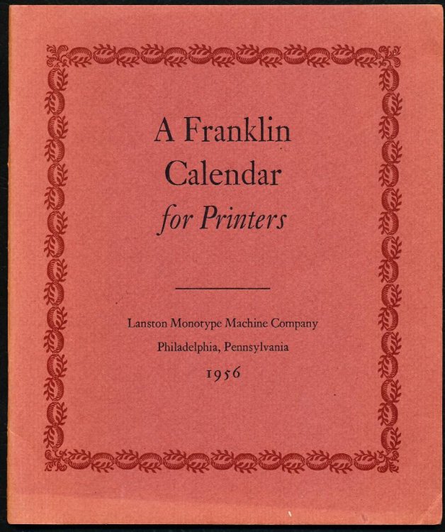 A FRANKLIN CALENDAR 1956 (For Printers)
