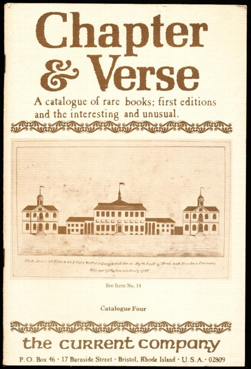 CHAPTER & VERSE. A Catalogue of rare books, first editions, and the interesting and unusual. Catalogue Four (4)