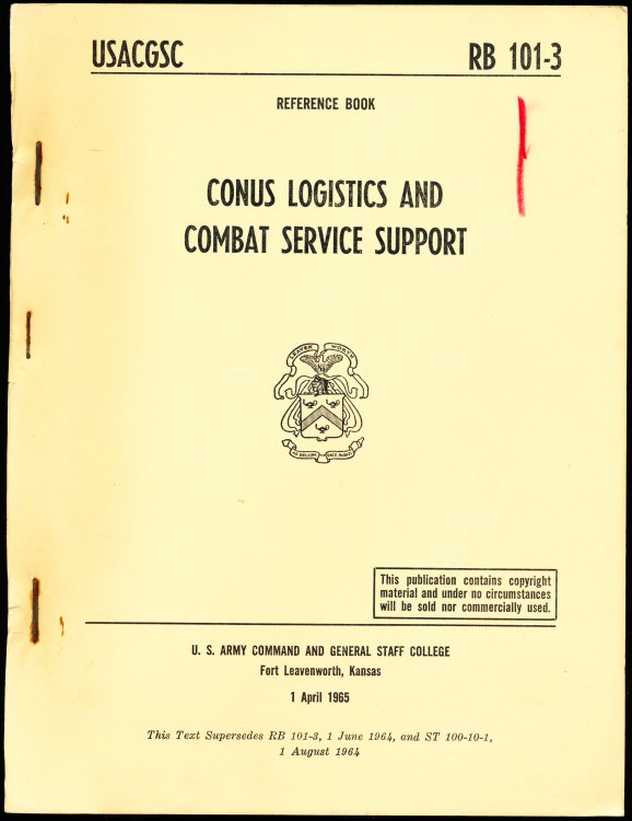 CONUS LOGISTICS AND COMBAT SERVICE SUPPORT RB 101-3