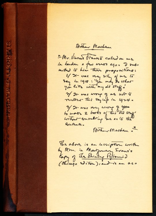 STARRETT VS. MACHEN. A Record of Discovery and Correspondence.