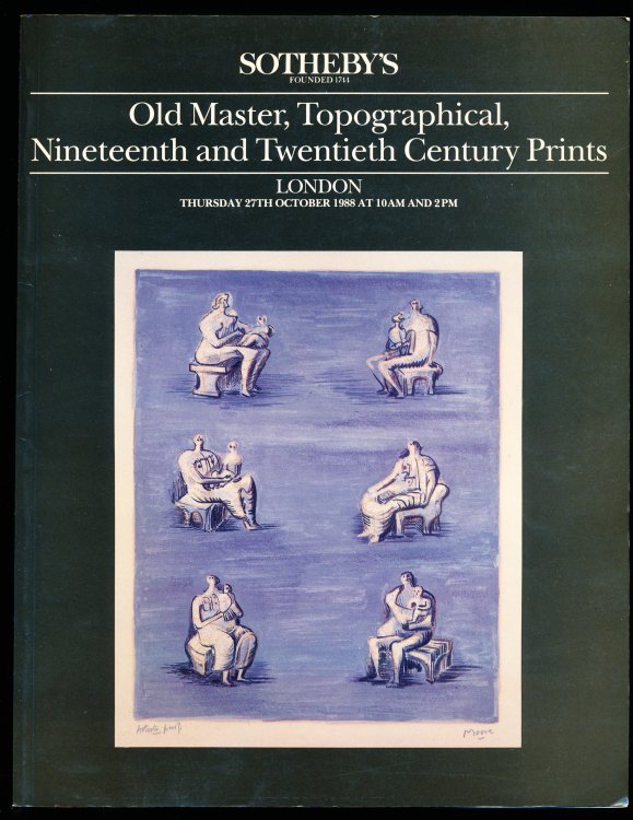 OLD MASTER, TOPOGRAPHICAL, NINETEENTH AND TWENTIETH CENTURY PRINTS. Thursday 27th October 1988 at 10 a.m. and 2 p.m.