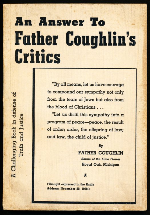 AN ANSWER TO FATHER COUGHLIN'S CRITICS