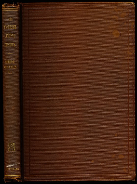 THE CAMBRIDGE ANCIENT HISTORY, Volume of Plates III