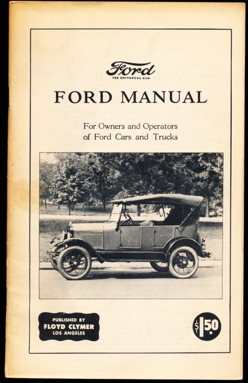 FORD MANUAL. For Owners and Operators of Ford Cars and Trucks