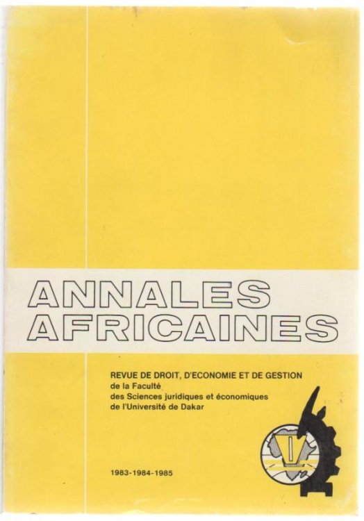 Annales Africaines (1983 - 1984 - 1985)