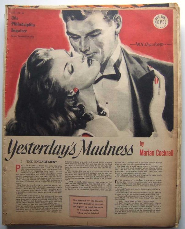 Yesterday's Madness (Gold Seal Novel, presented by the Philadelphia Inquirer, Sunday, November 14, 1943)