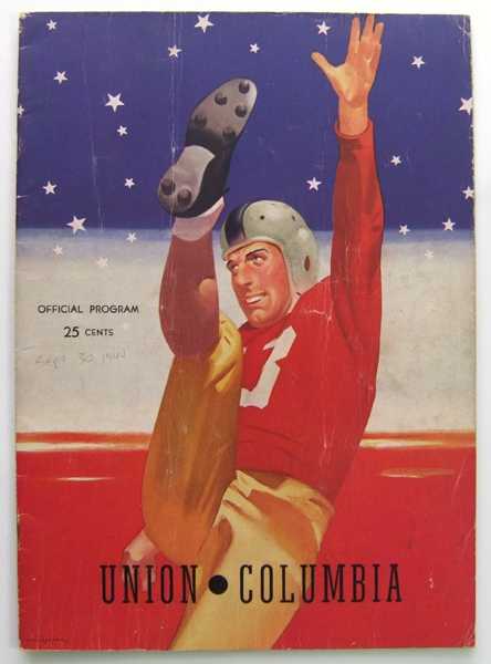 Columbia vs. Union: Official Football Program (September 30, 1944)