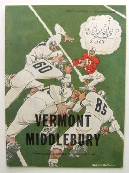 Vermont vs. Middlebury (Football Program, November 8th, 1952)