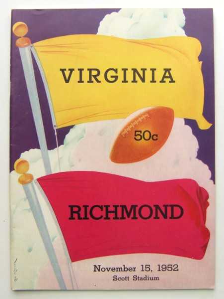Virginia vs. Richmond (Football Program, November 15th, 1952)