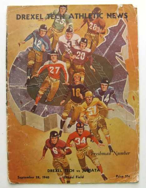 Drexel Tech Athletic News: Drexel Tech vs. Juniata (Football Program, September 28th, 1940)