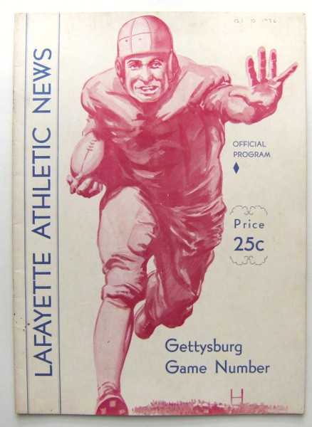 Lafayette Athletic News: Gettysburg vs. Lafayette (Football Program, October 10th, 1936)