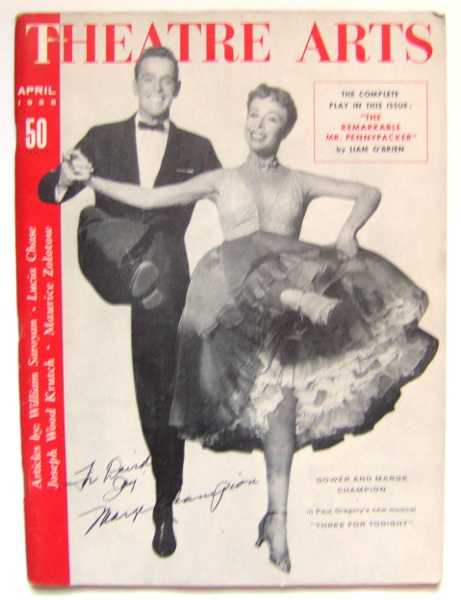 Theatre Arts (April, 1955, Volume 39 #4) [SIGNED by Marge Champion]