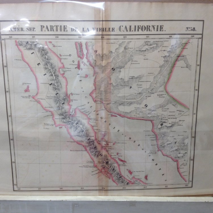 Atlas Universel De Geographie, Physique, Politique Et Mineralogique North America - Map of Baja Peninsula and Western Coast of Mexico (Partie De La Vielle Californie)