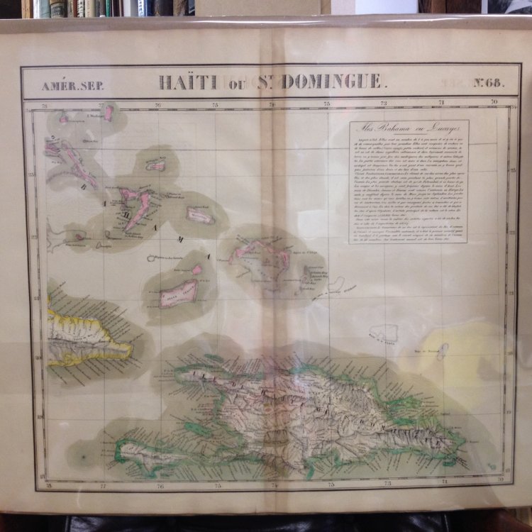 Atlas Universel De Geographie, Physique, Politique Et Mineralogique North America - Map of the Bahama Islands and Haiti (Haiti Ou St. Dominque)