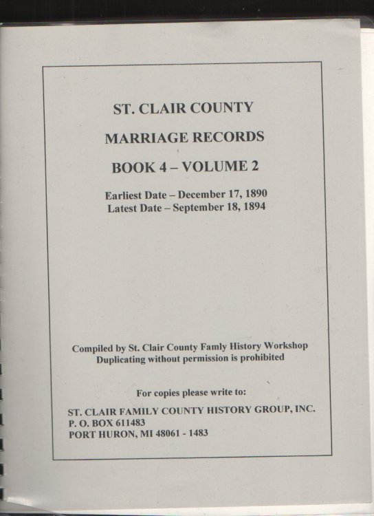St. Clair County Marriage Records, Book 4 - Volume 2