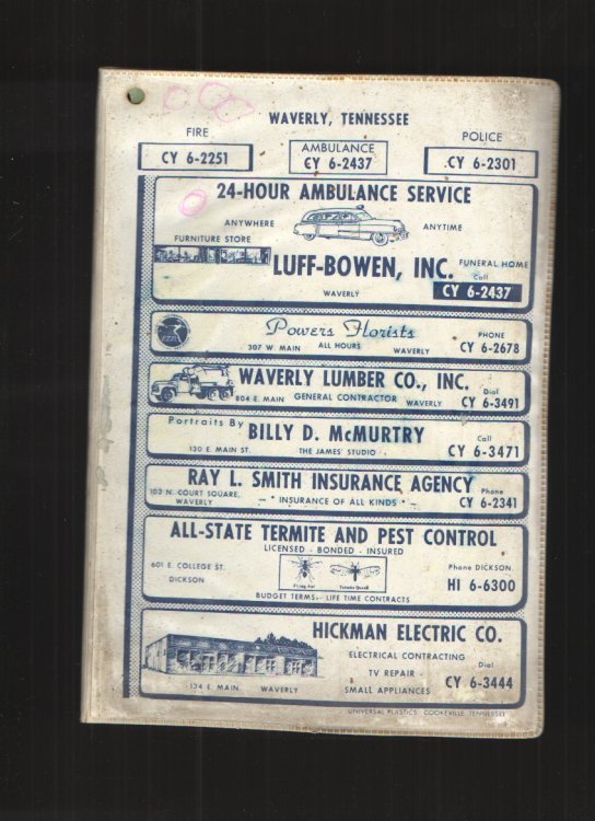 Telephone Directory, December 1965, Waverly, Tenn. , Mcewen Including New Johnsonville