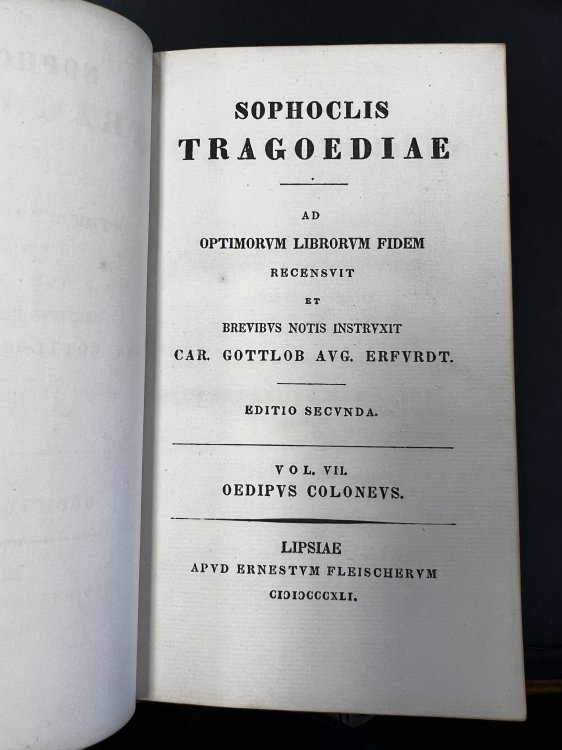 Sophoclis Tragoediae Ad Optimorum Librorum Fidem Accurate Recensuit