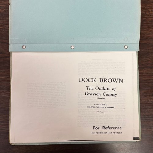 Dock Brown The Outlaw of Grayson County (KY)