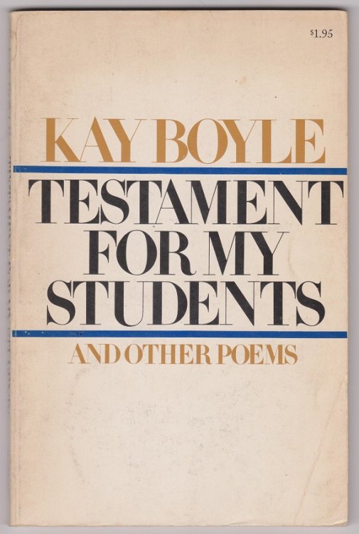 Testament for my students and other poems