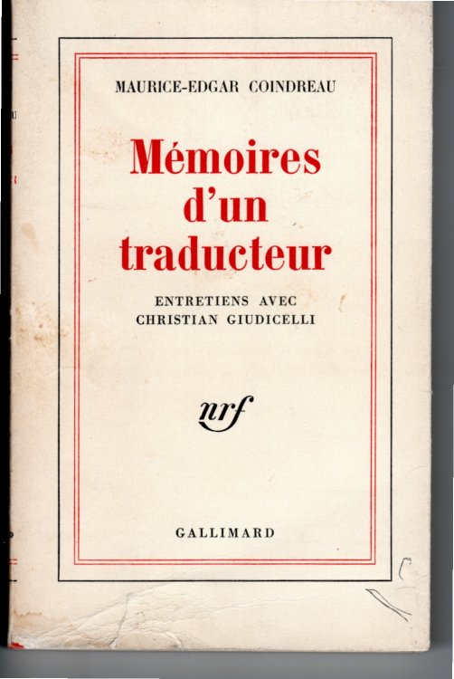 Mmoires D'Un Traducteur Entretiens Avec Christian Giudicelli (French Edition)