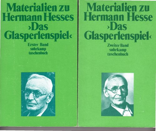 [2 Vols. ] Suhrkamp Taschenbcher, Nrs.80 & 108, Materialien Zu Hermann Hesse 'das Glasperlenspiel'