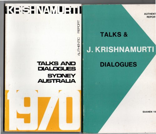 [2 Titles] Talks & Dialogues Saanen 1968, Talks & Dialogues Sydney 1970