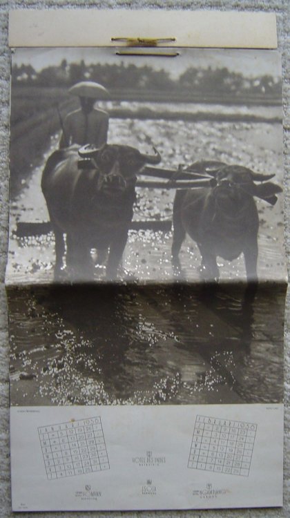 1936 Photographic Calendar for Hotel Des Indes, Batavia; Grand Hotel Homann, Bandoeng; Isola, Bandoeng; Grand Hotel Ngampiang, Garoet