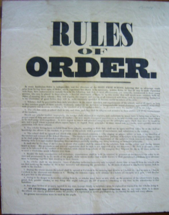 Olney Free School Rules of Order