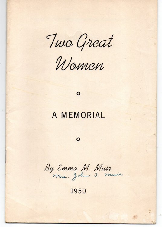 Two Great Women, a Memorial [Cover Title]